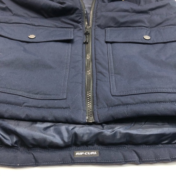 Rip Curl Anti Series Ridge Vest Jacket Fall Winter Washed Navy Tan - Picture 7 of 10